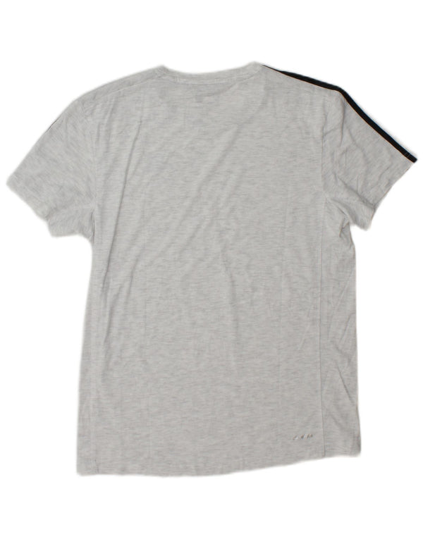 Camiseta masculina Adidas Climalite Top cinza médio manchado