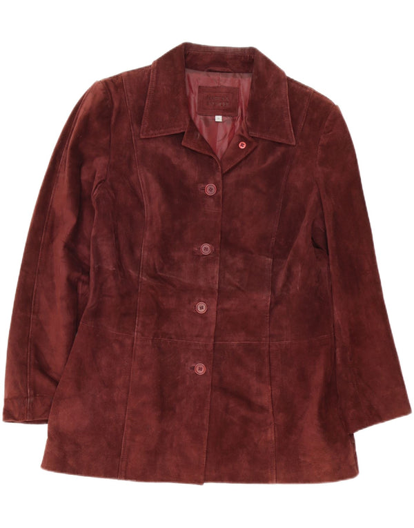 Jaqueta blazer feminina de 5 botões Marks & Spencer Reino Unido 14 Médio Borgonha