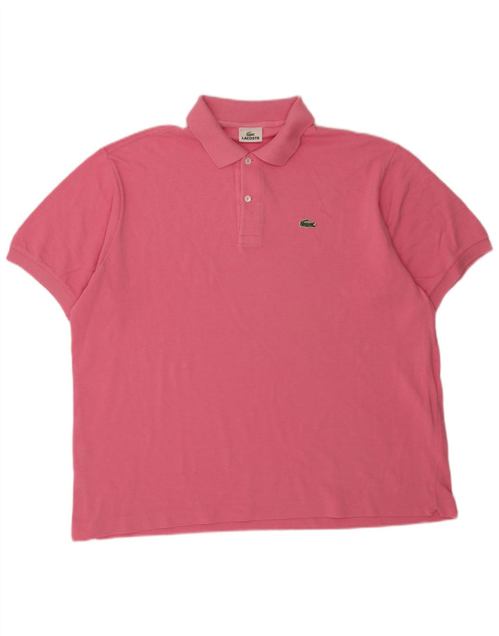 Camisa polo masculina Lacoste tamanho 7 2XL algodão rosa