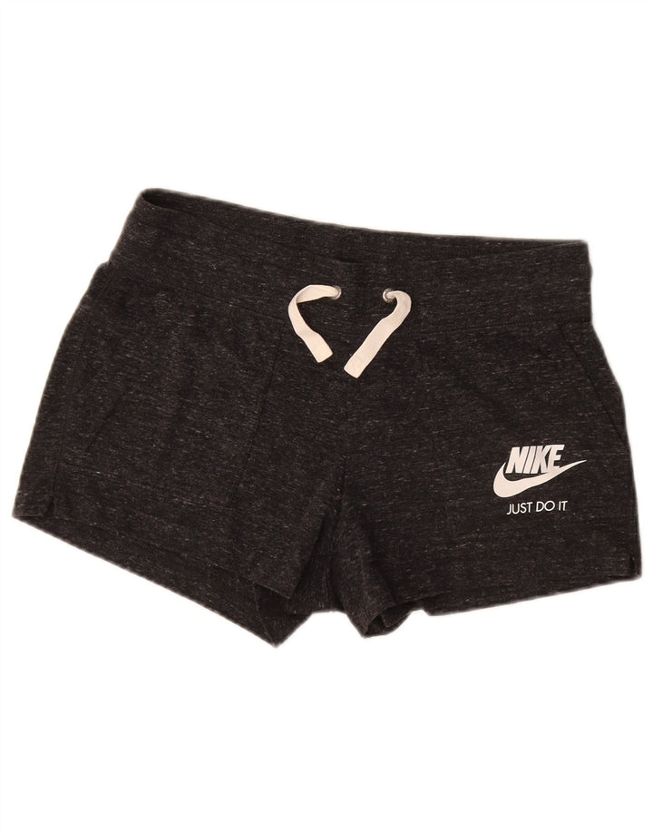 Shorts esportivos gráficos femininos Nike UK 14 médio preto manchado