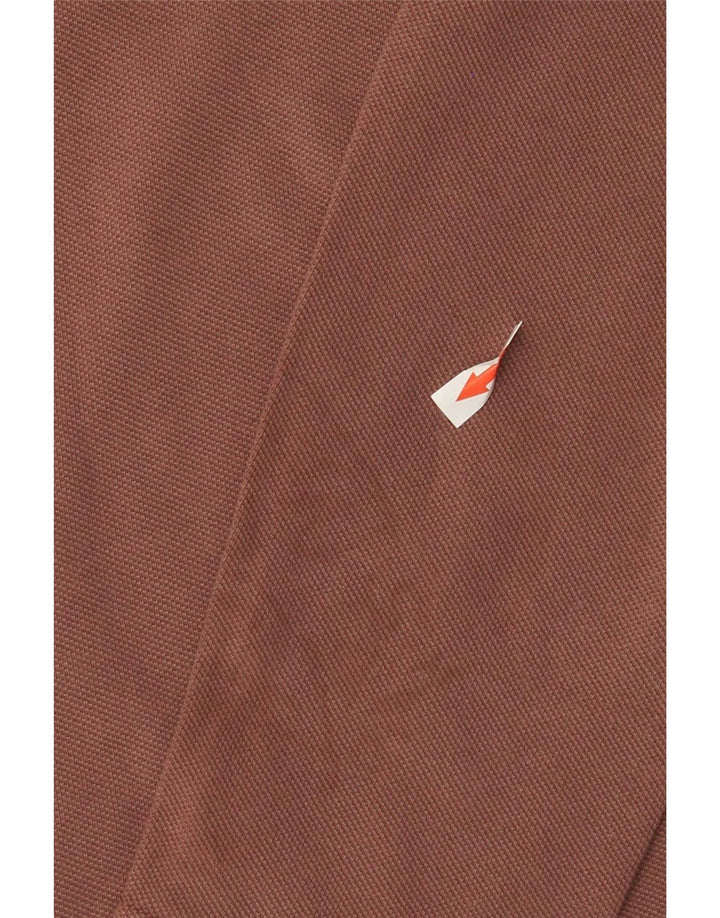 Camisa polo masculina de manga comprida Fat Face algodão marrom médio