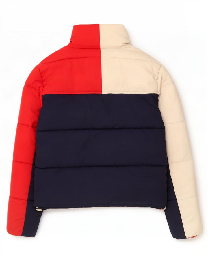 Jaqueta acolchoada feminina Tommy Hilfiger UK 14 médio azul marinho colorblock