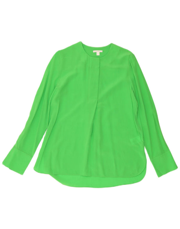 Blusa feminina de manga comprida Cos EU 36 pequena seda verde