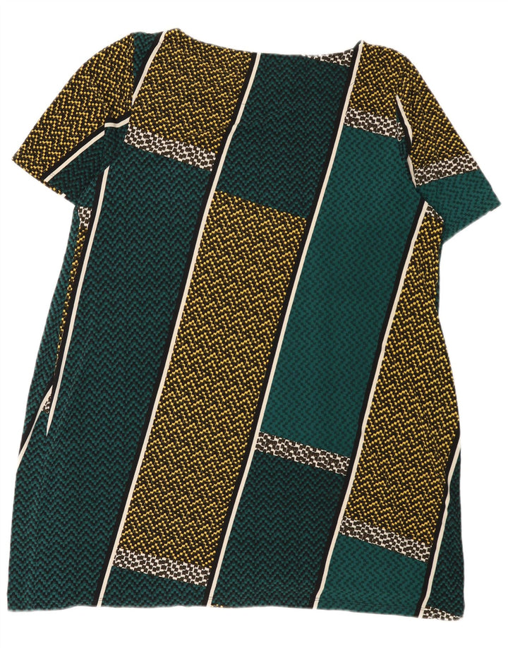Vestido feminino Marks & Spencer UK 22 3XL verde colorblock poliéster