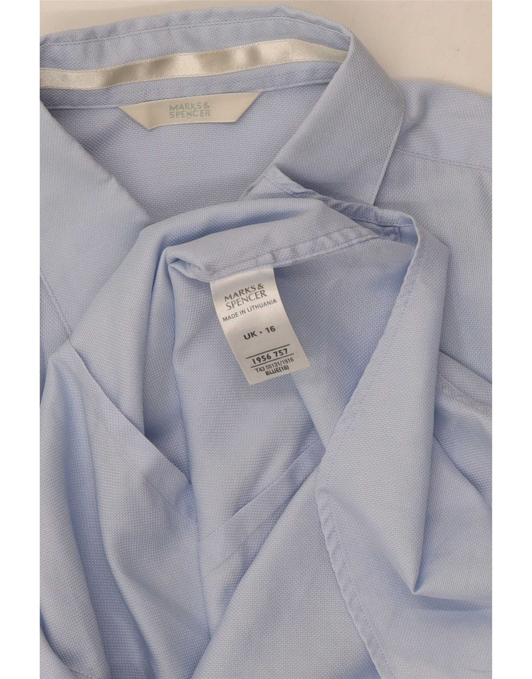Camisa formal feminina Marks & Spencer UK16 grande algodão azul