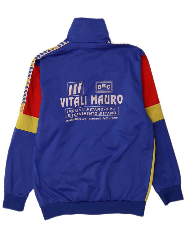 Jaqueta masculina vintage com agasalho gráfico grande azul colorido esportivo