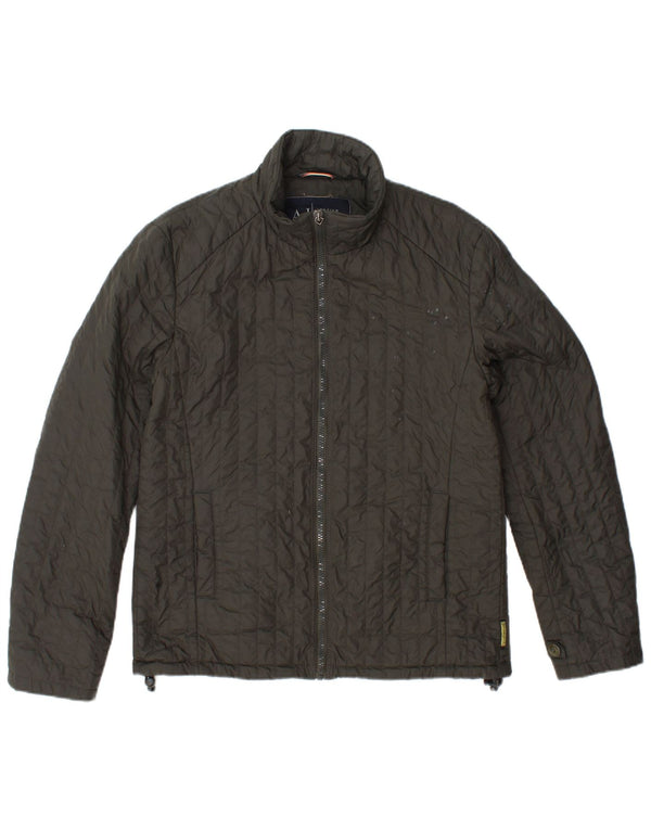 Jaqueta acolchoada masculina ARMANI JEANS Reino Unido 36 pequena poliamida cáqui