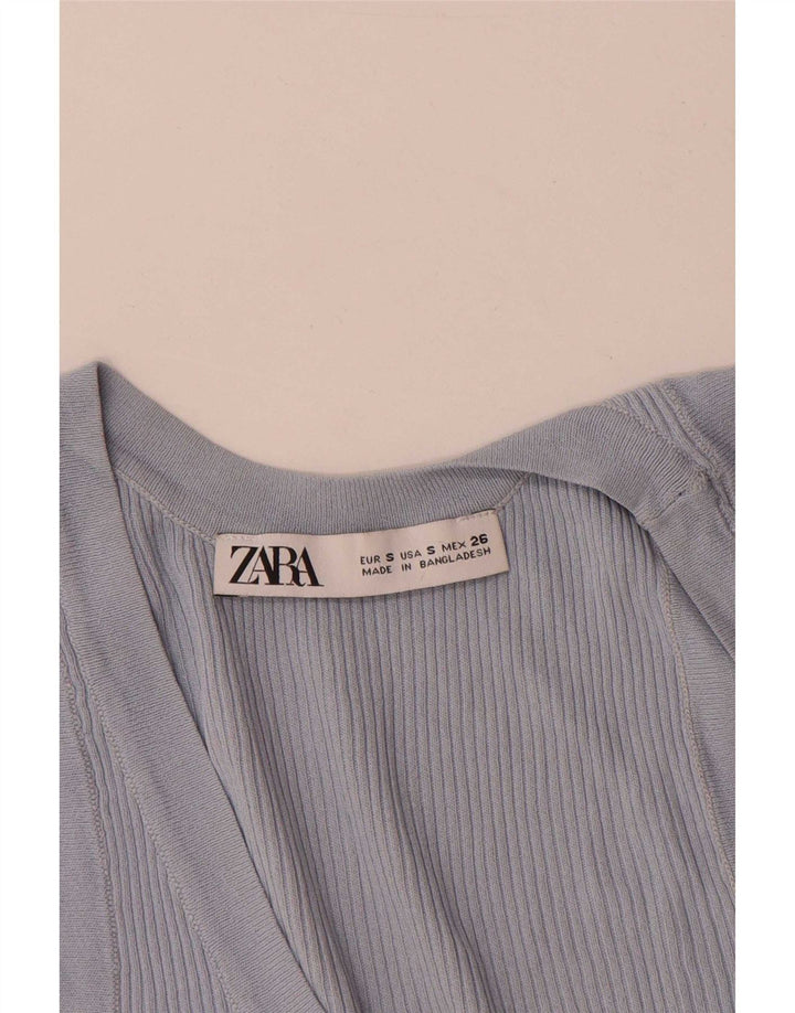 Colete feminino Zara UK 10 pequeno viscose azul