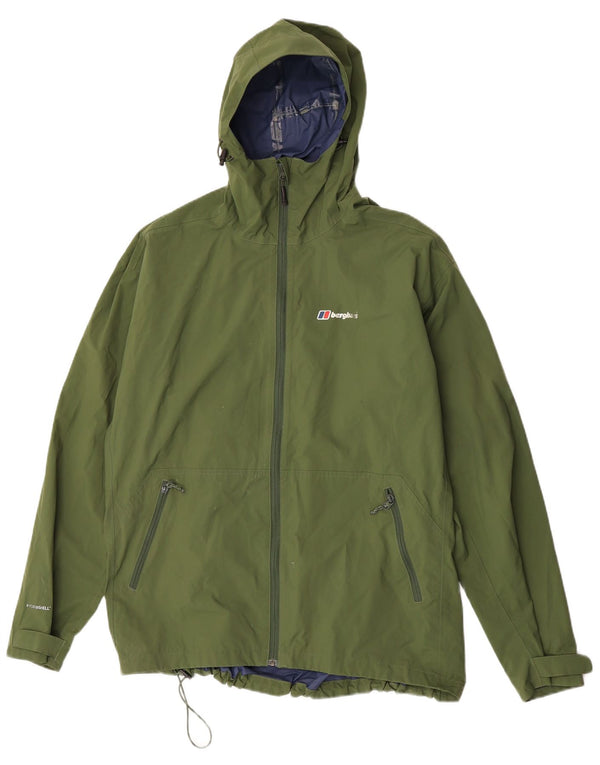 Jaqueta de chuva masculina Berghaus com capuz UK 44 2XL poliamida verde