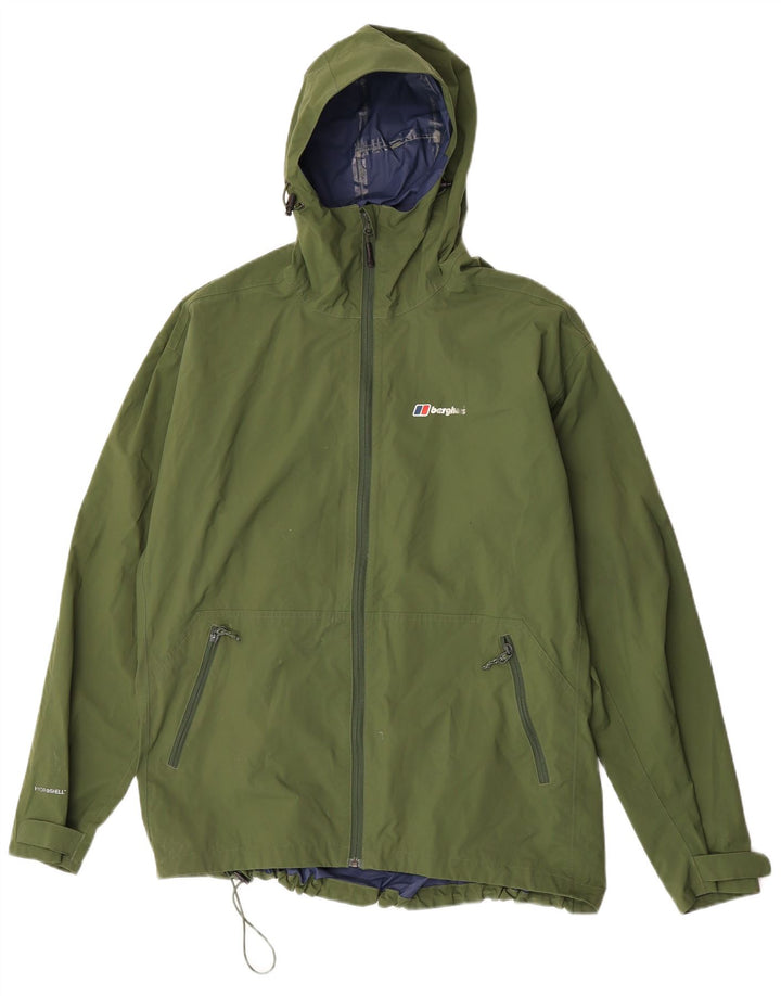 Jaqueta de chuva masculina Berghaus com capuz UK 44 2XL poliamida verde
