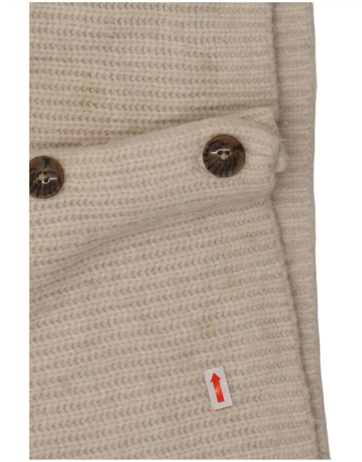 Suéter cardigã feminino FAT FACE cropped grande Reino Unido 10 pequeno nylon branco