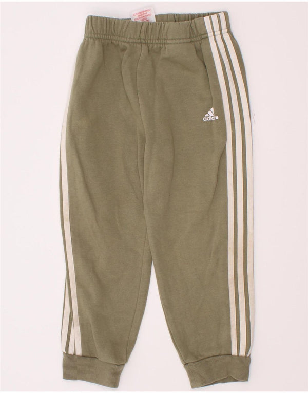 Adidas meninos calças de treino joggers 2-3 anos algodão cáqui
