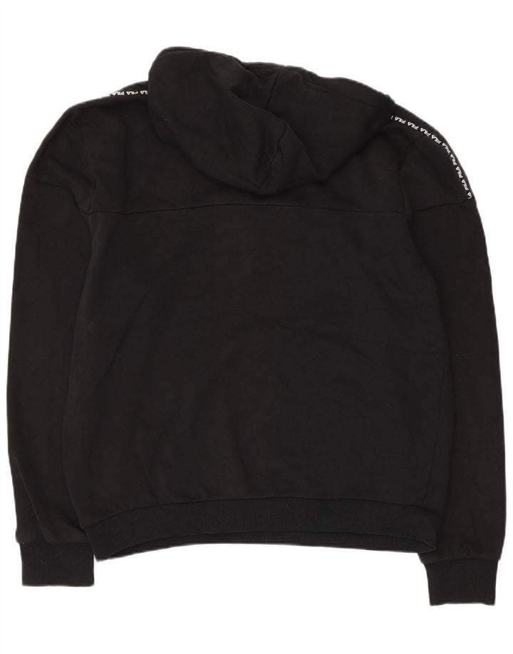 Fila Mens Graphic Hoodie Jumper Grande Algodão Preto