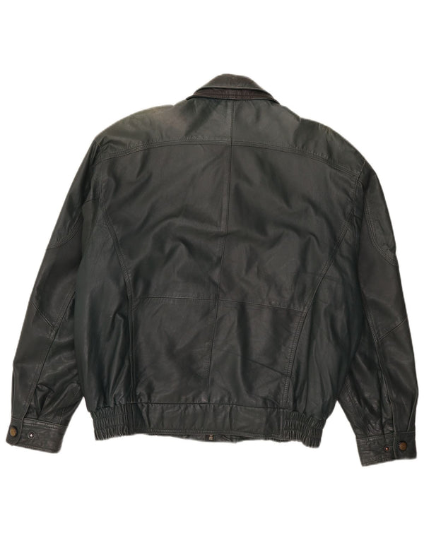 Vintage Mens Leather Jacket UK 40 Large Green
