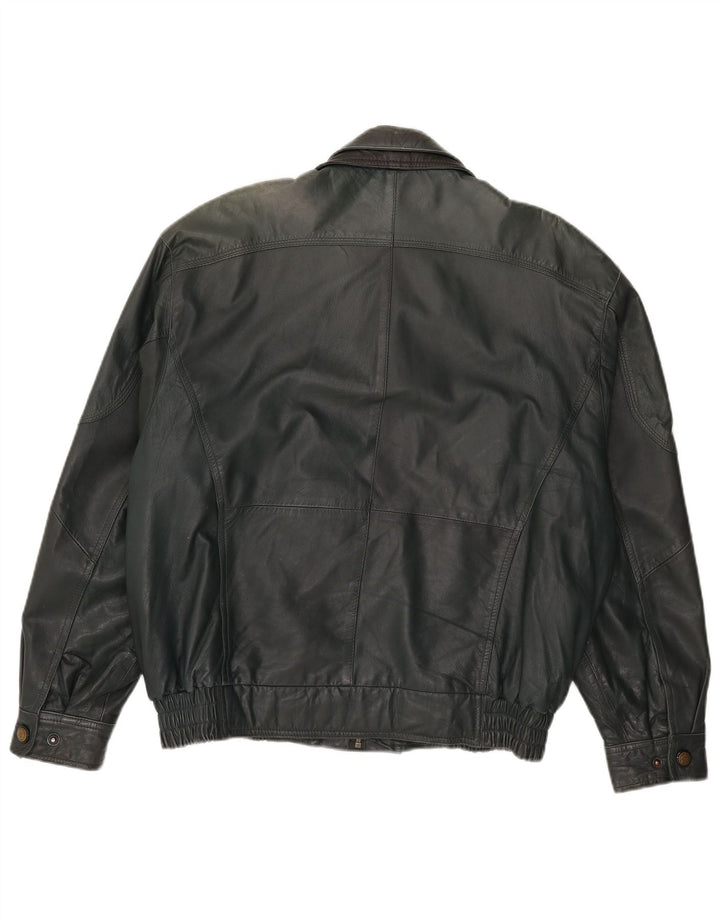 Jaqueta de couro masculina vintage UK 40 grande verde