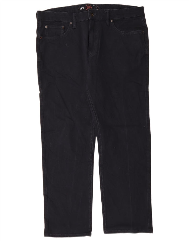 Jeans retos masculinos Marks & Spencer W36 L29 algodão azul marinho