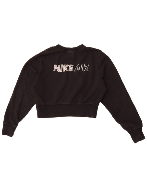 Nike feminino Nike Air Crop Graphic moletom jumper UK 14 médio preto