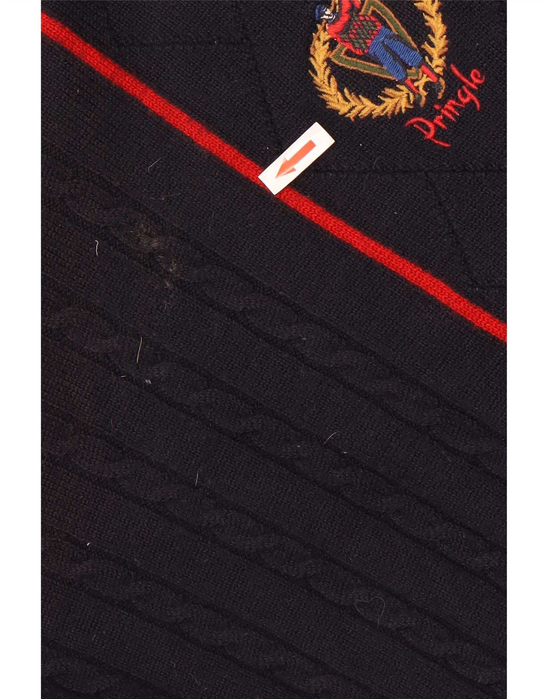 Suéter masculino Pringle com gola tartaruga grande lã listrada azul marinho