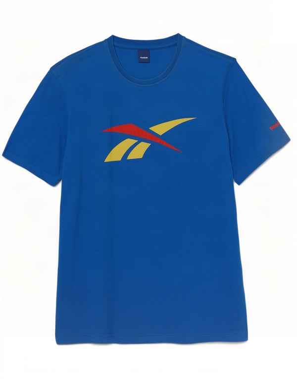 Reebok Mens Graphic T-Shirt Top XL Blue Cotton
