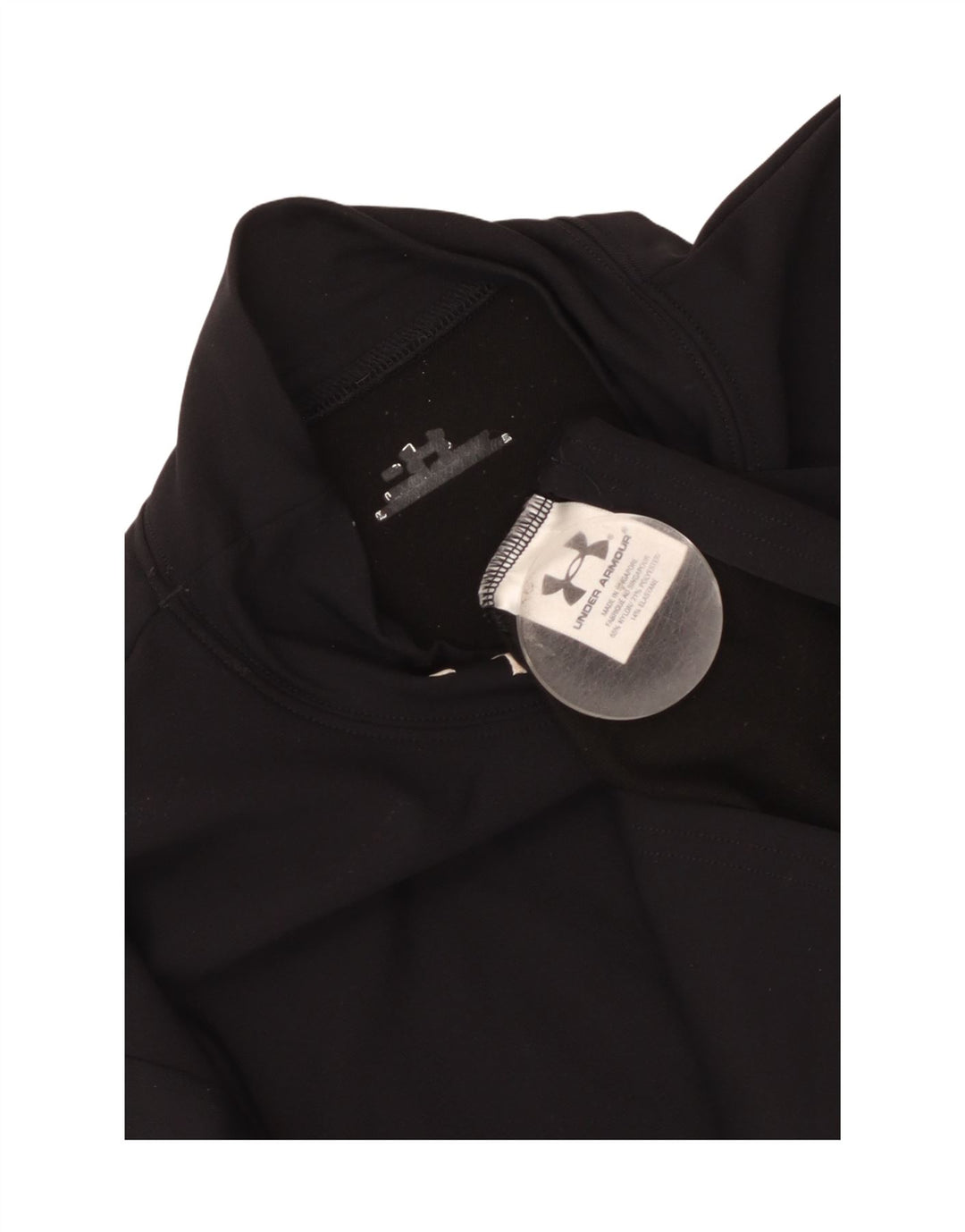 Top feminino Under Armour manga comprida UK 10 pequeno preto nylon