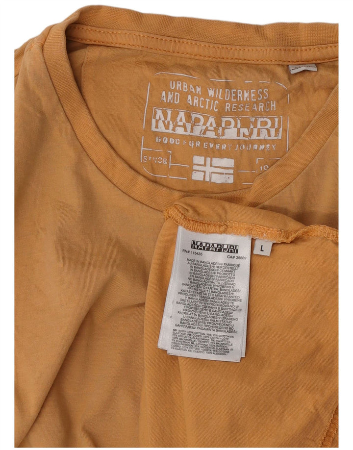 Camiseta masculina Napapijri grande algodão bege