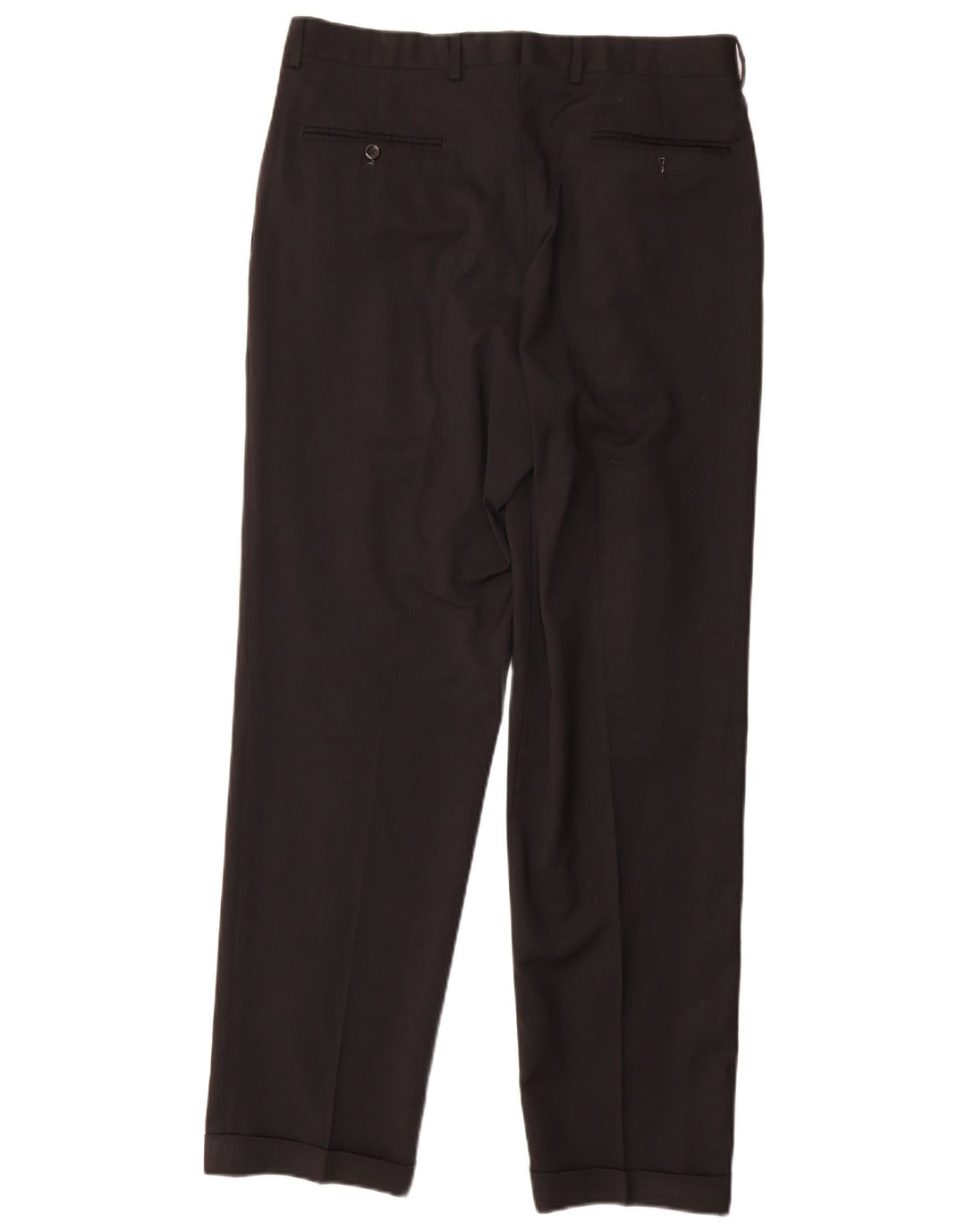 Calça masculina Marks & Spencer com pegged terno W34 L31 lã preta