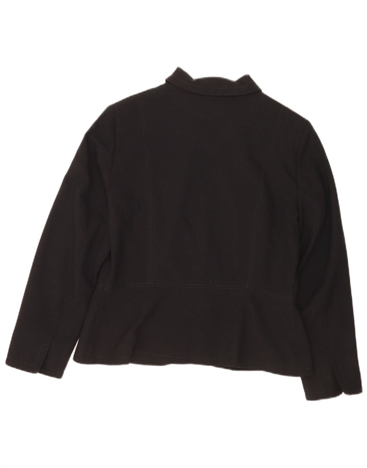 Jaqueta blazer feminina Marks & Spencer Petite Full Zip Reino Unido 14 médio preto