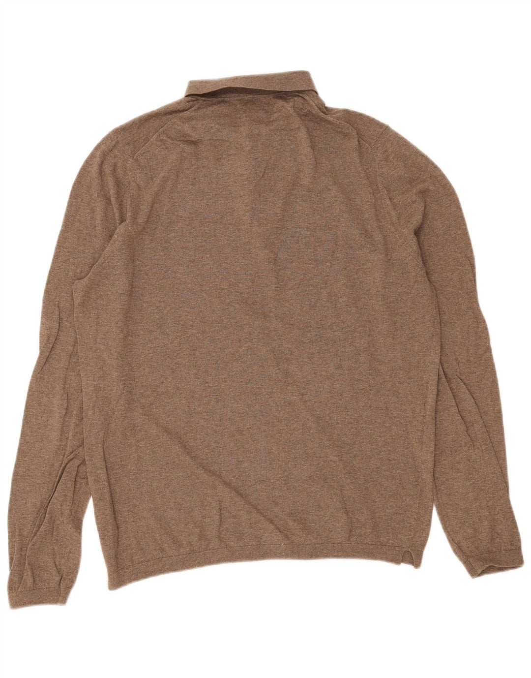 Suéter masculino Massimo Dutti com gola polo, grande algodão marrom
