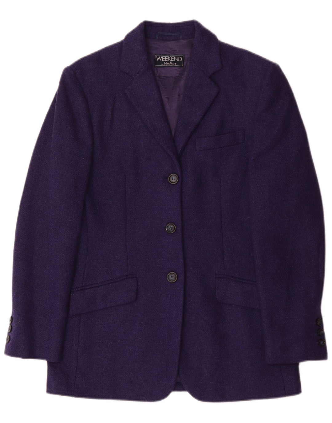 Max Mara Jaqueta Blazer Feminina Weekend 3 Botões Oversized Reino Unido 10 Pequena Roxa