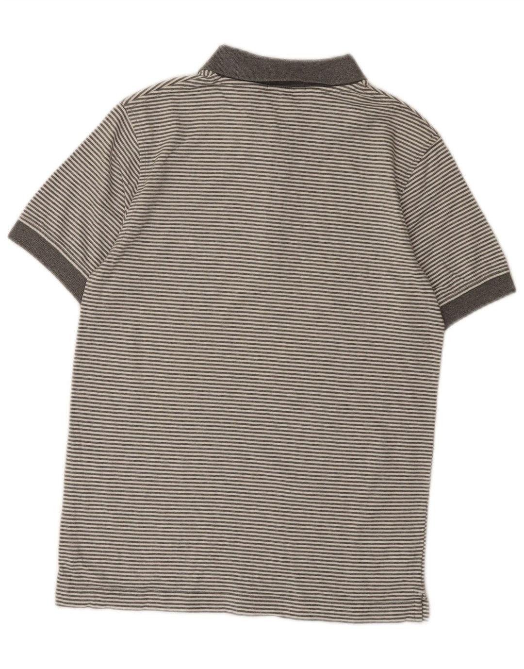 Camisa polo masculina Lyle & Scott algodão listrado cinza médio