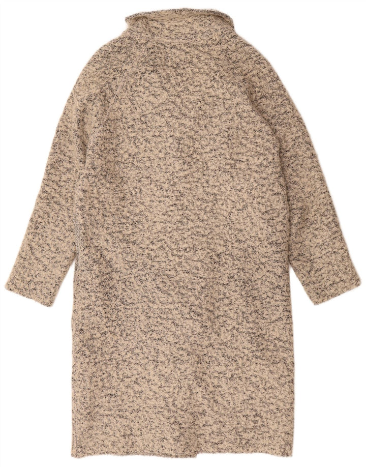 Sobretudo oversized feminino Zara Reino Unido 10 lã manchada bege pequena