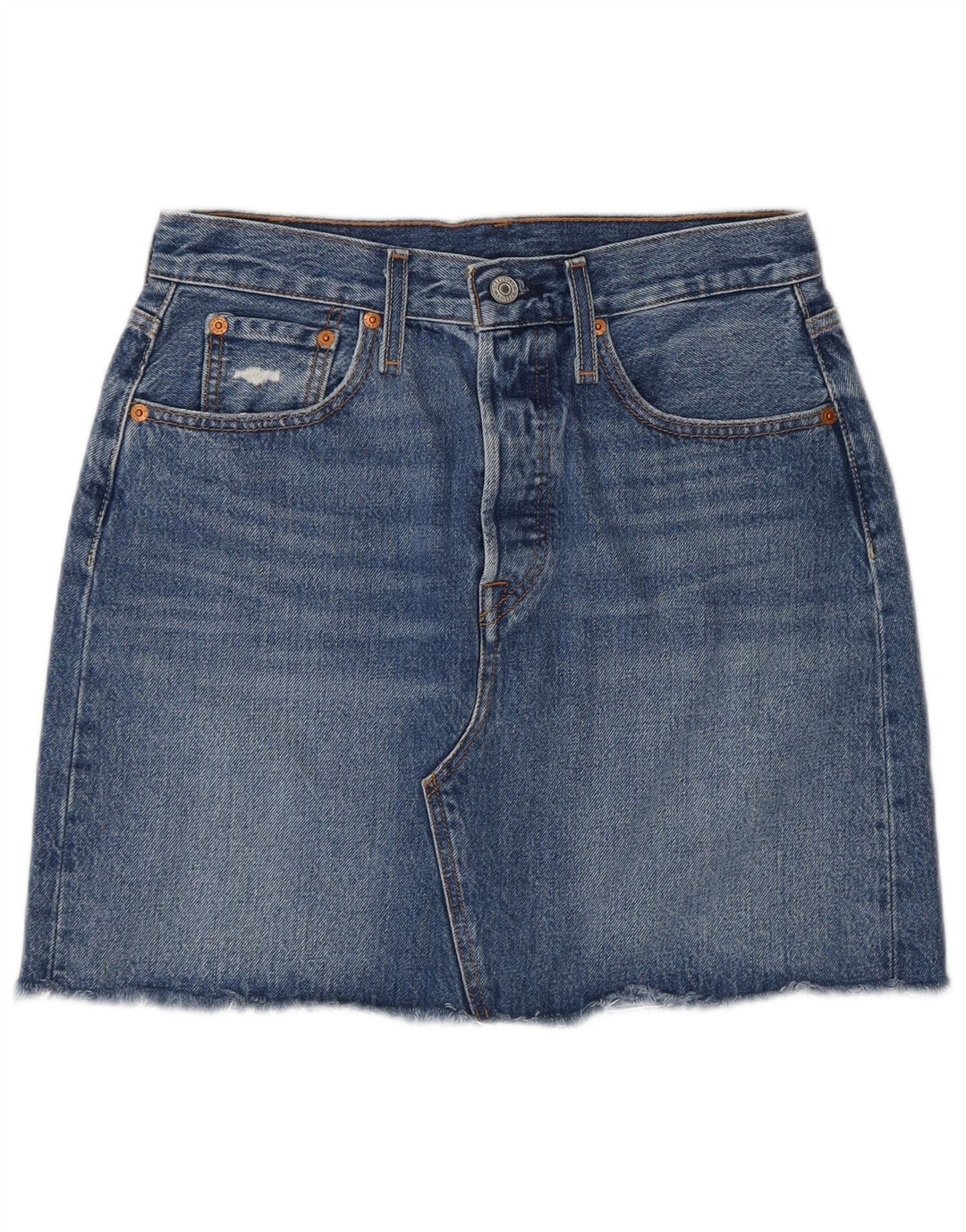 Saia jeans feminina Levi's W28 algodão azul médio