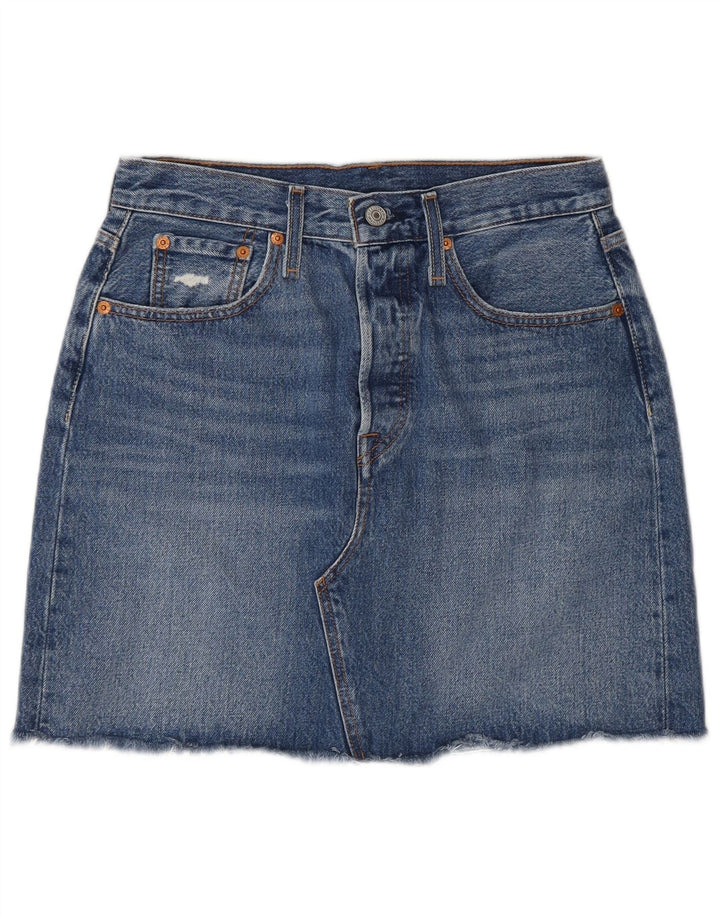 Saia jeans feminina Levi's W28 algodão azul médio