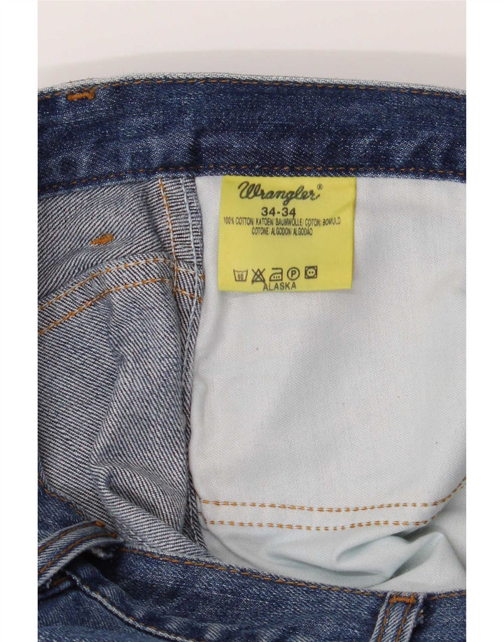 Wrangler Mens Straight Jeans W34 L34 Azul Algodão