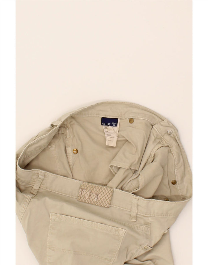 TRUSSARDI Womens Straight Capri Trousers W33 L21 Beige Cotton Vintage Trussardi and Second-Hand Trussardi from Messina Hembry 