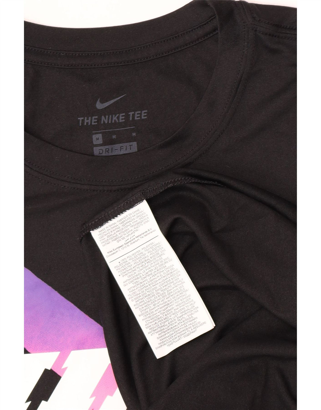 Camiseta Nike Masculina Dri Fit Graphic Top Médio Preto Poliéster