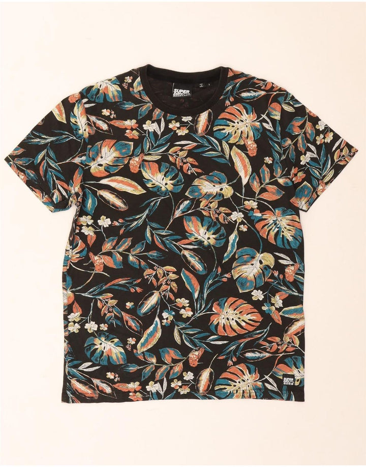 Camiseta gráfica masculina Superdry Top grande floral multicolorido