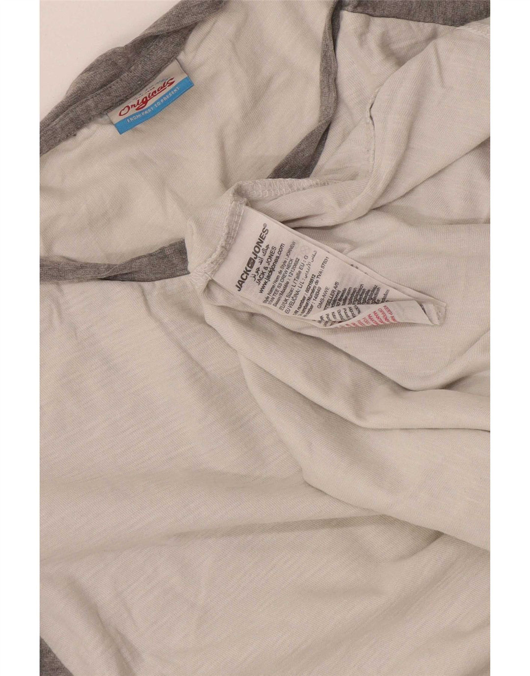 Camiseta masculina Jack & Jones grande algodão colorblock branco