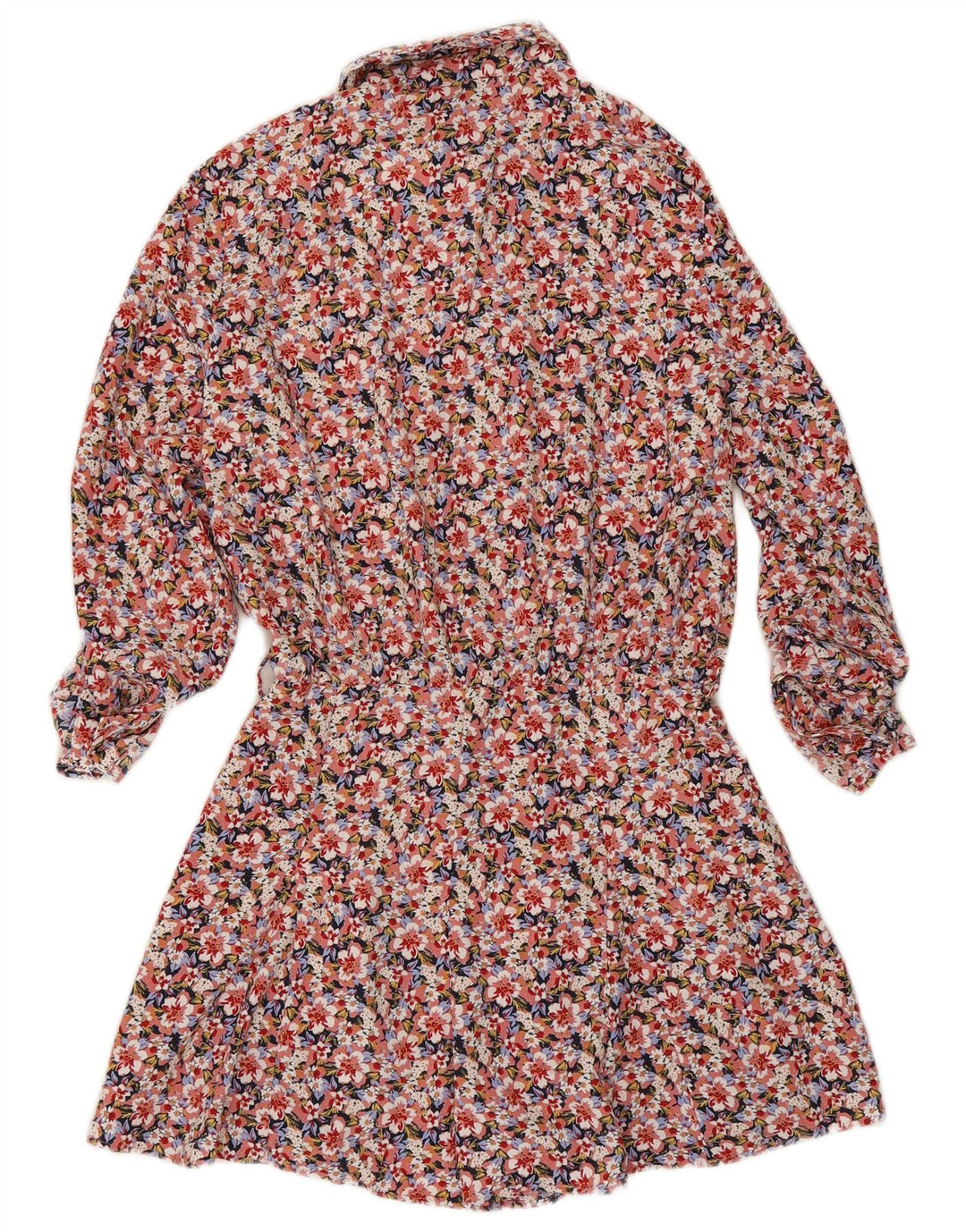 Macacão feminino de manga comprida Zara UK 10 pequeno poliéster floral multicolorido