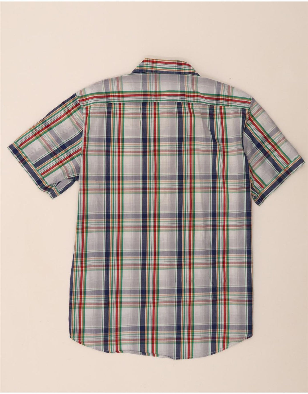 Camisa masculina de manga curta Carrera 2XL algodão xadrez branco