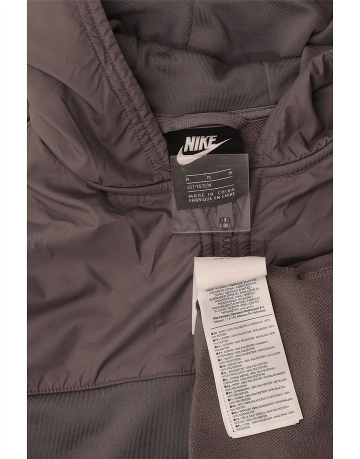 Suéter Nike Boys Zip com capuz 10-11 anos cinza médio colorblock poliéster