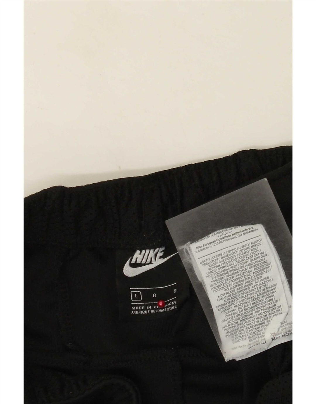 Calça de treino masculina Nike Joggers grande preto colorblock poliéster