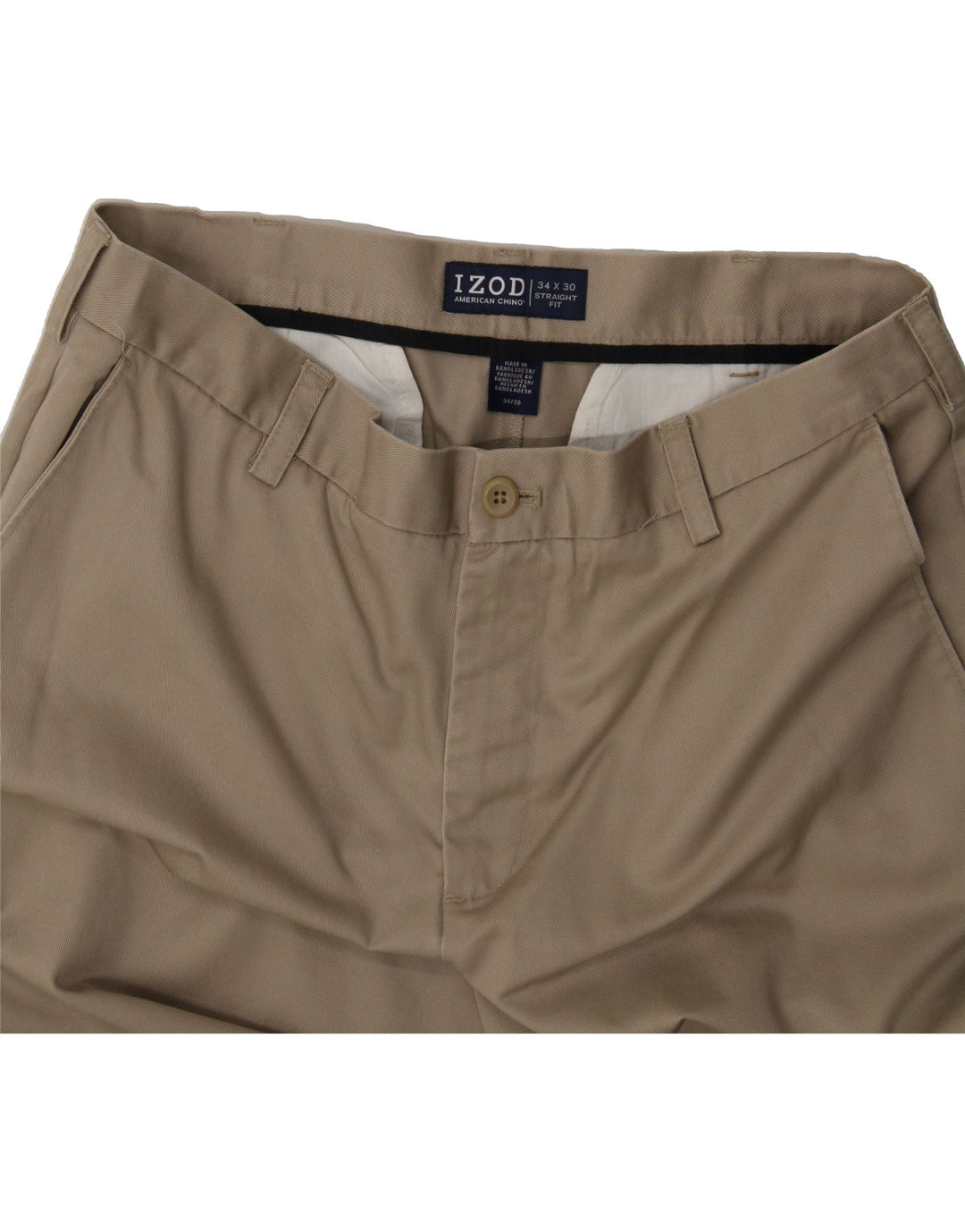 IZOD Mens Regular Fit Chino Trousers W34 L30 Brown Cotton Vintage Izod and Second-Hand Izod from Messina Hembry 