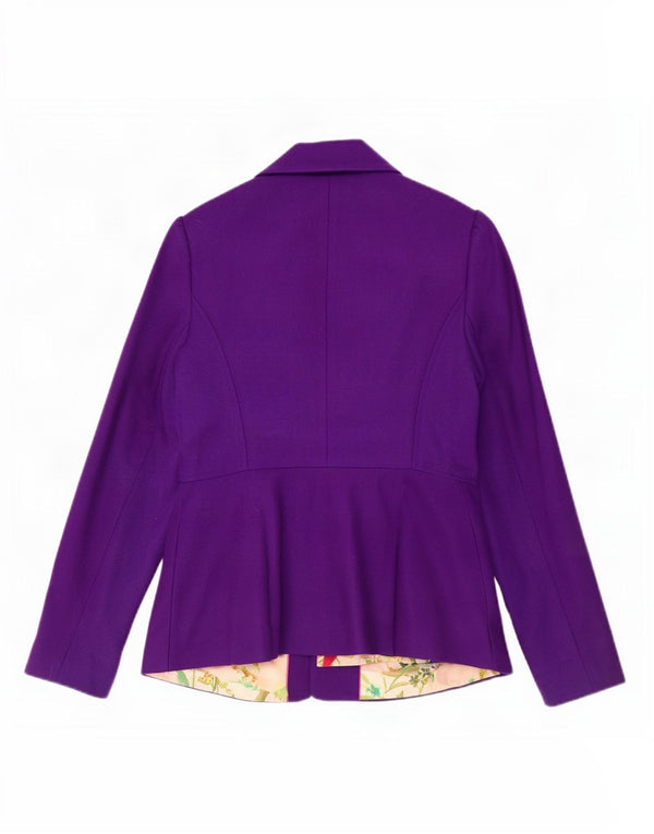 Jaqueta blazer feminina Ted Baker tamanho 3 lã roxa média