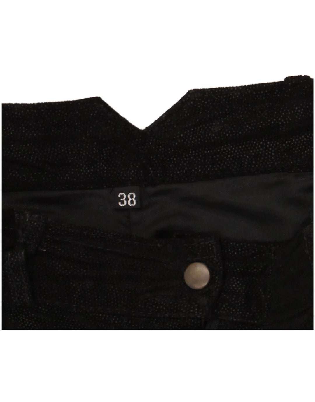 Shorts Chino feminino vintage de cintura alta UE 38 médio W30 preto manchado