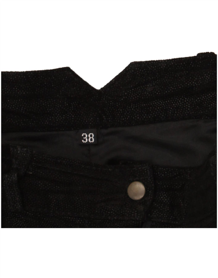 Shorts Chino feminino vintage de cintura alta UE 38 médio W30 preto manchado