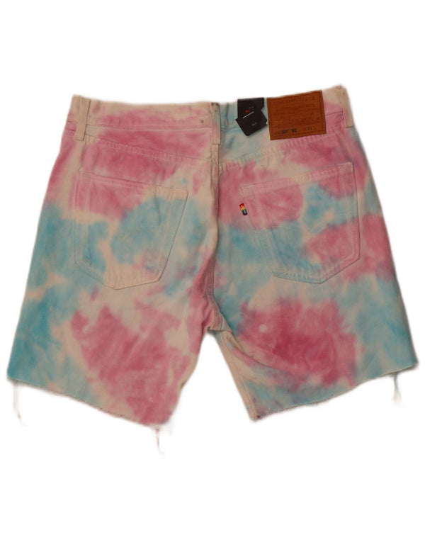 LEVI'S Mens 501 Denim Shorts W32 Medium Multicoloured Tie Dye Cotton