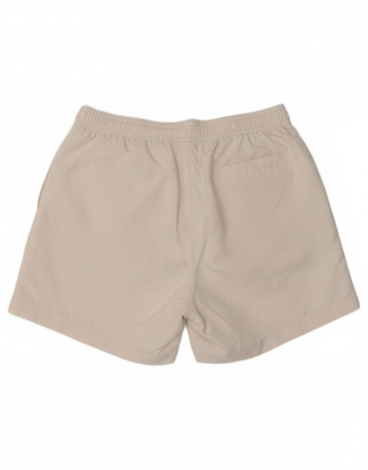 Shorts de natação masculino Calvin Klein gráfico médio branco poliéster