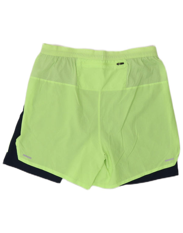 Nike Mens Dri Fit Sport Shorts Grande Amarelo Colorblock Poliéster Esportes