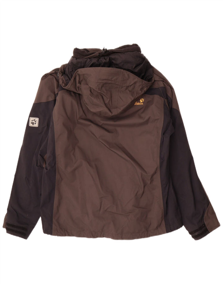 Jaqueta de chuva grande Jack Wolfskin feminina Reino Unido 12/14 marrom médio
